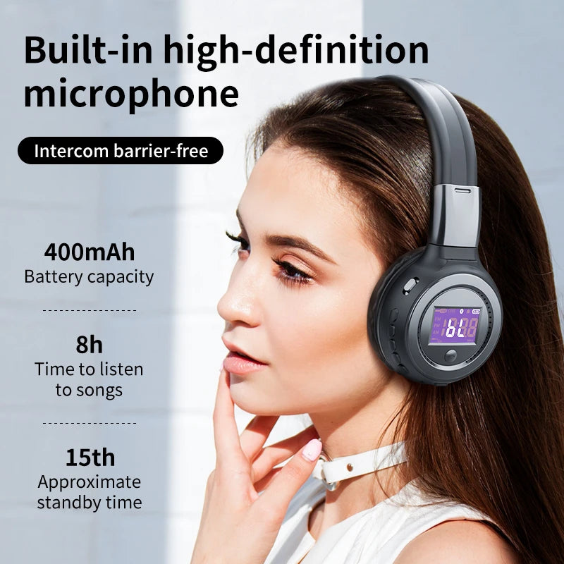 B570 Wireless Headphones  Bluetooth Stereo  for Computer Phone ,Support TF card, AUX